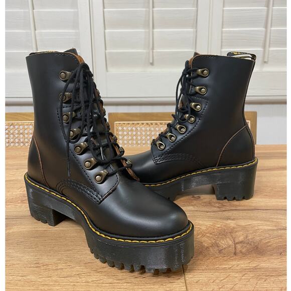 Dr. Martens Leona Women's Vintage Smooth Leather Heeled Boots Size 8 US 37 NWOB - Picture 8 of 12